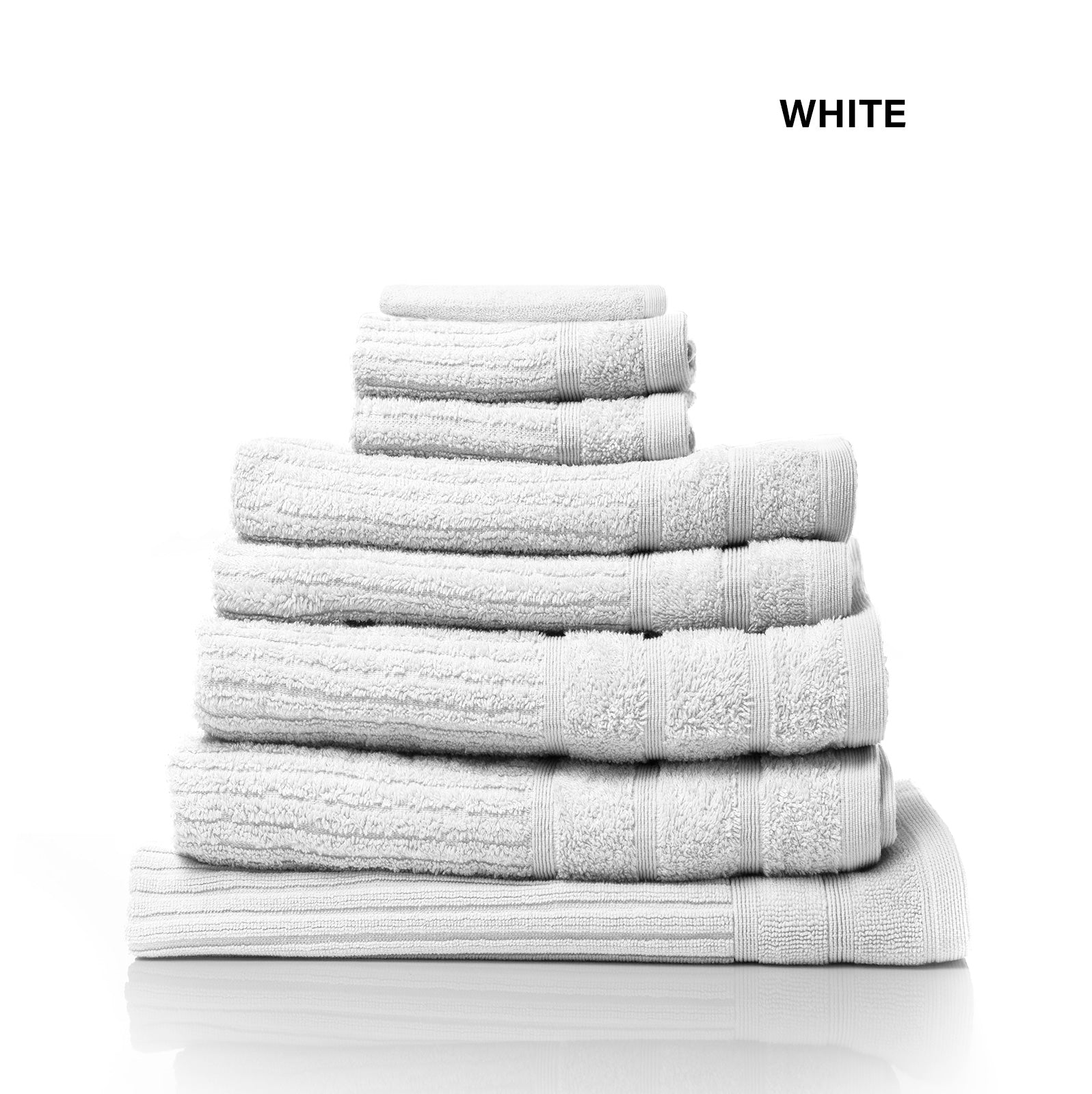 Royal Comfort Eden Egyptian Cotton 600 GSM 8 Piece Towel Pack White-1951134891118825476