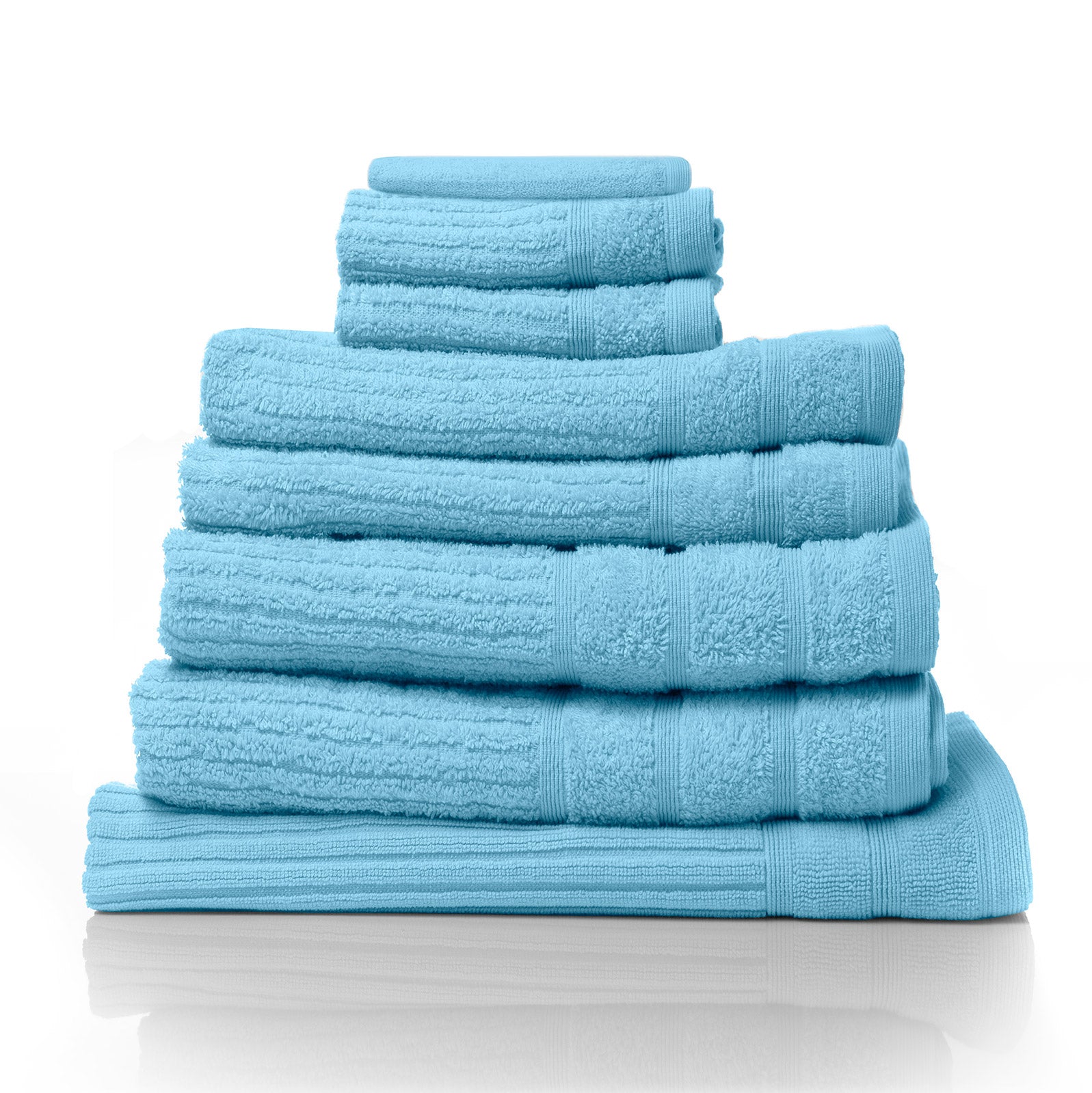Royal Comfort Eden Egyptian Cotton 600 GSM 8 Piece Towel Pack Aqua-1899951223084290048