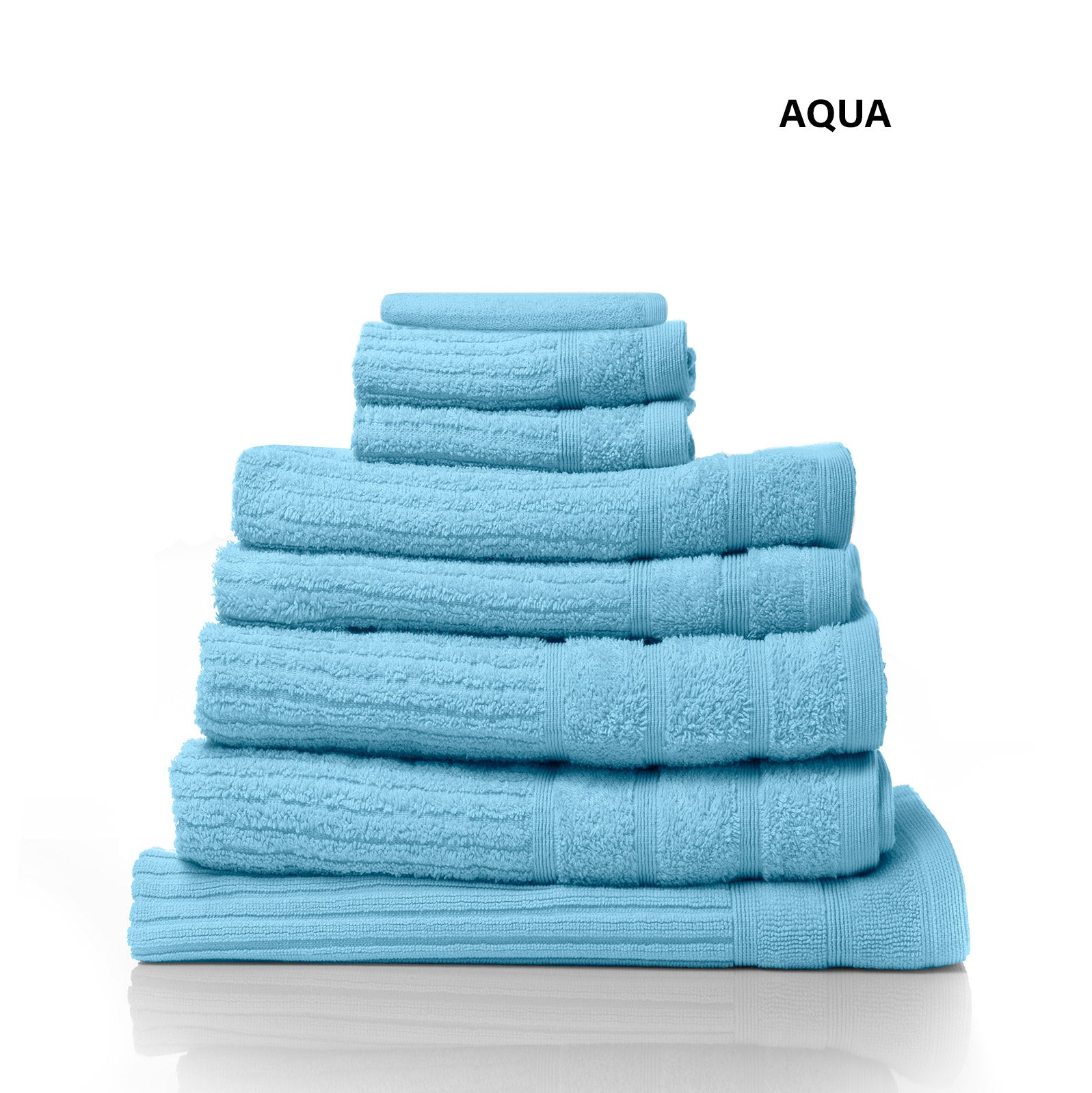 Royal Comfort Eden Egyptian Cotton 600 GSM 8 Piece Towel Pack Aqua-1899951223084290052