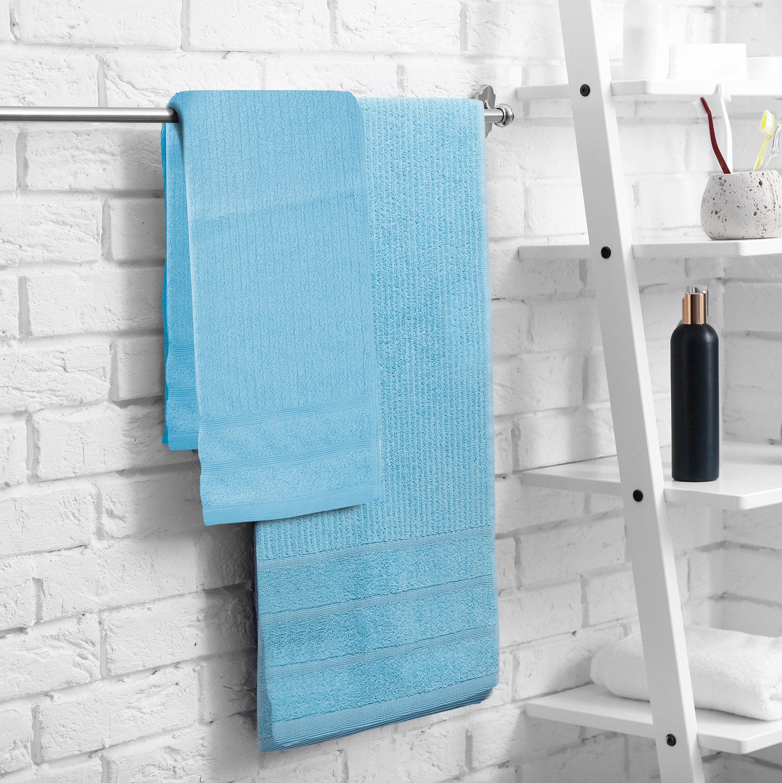 Royal Comfort Eden Egyptian Cotton 600 GSM 8 Piece Towel Pack Aqua-1899951223084290053