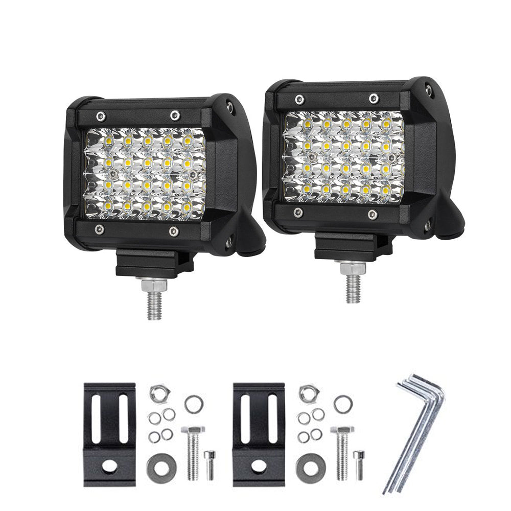 Pair 4 Inch Philips LED Spot Work Lights Quad Row 2,150lm IP68 4WD Reverse Light
