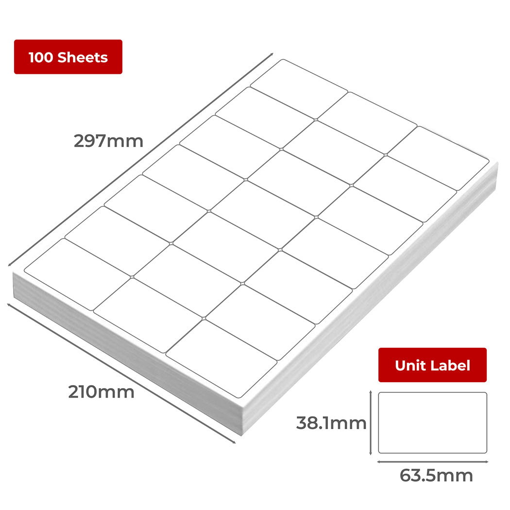 100 Sheet A4 Label White Matte Self Adhesive Sticker-2029387205633511426