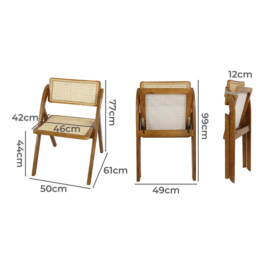 Levede 4X Foldable Rattan Dining Chairs-2006732726866153474