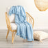 Alysian Washed Cotton Textured Sky Throw by Renee Taylor