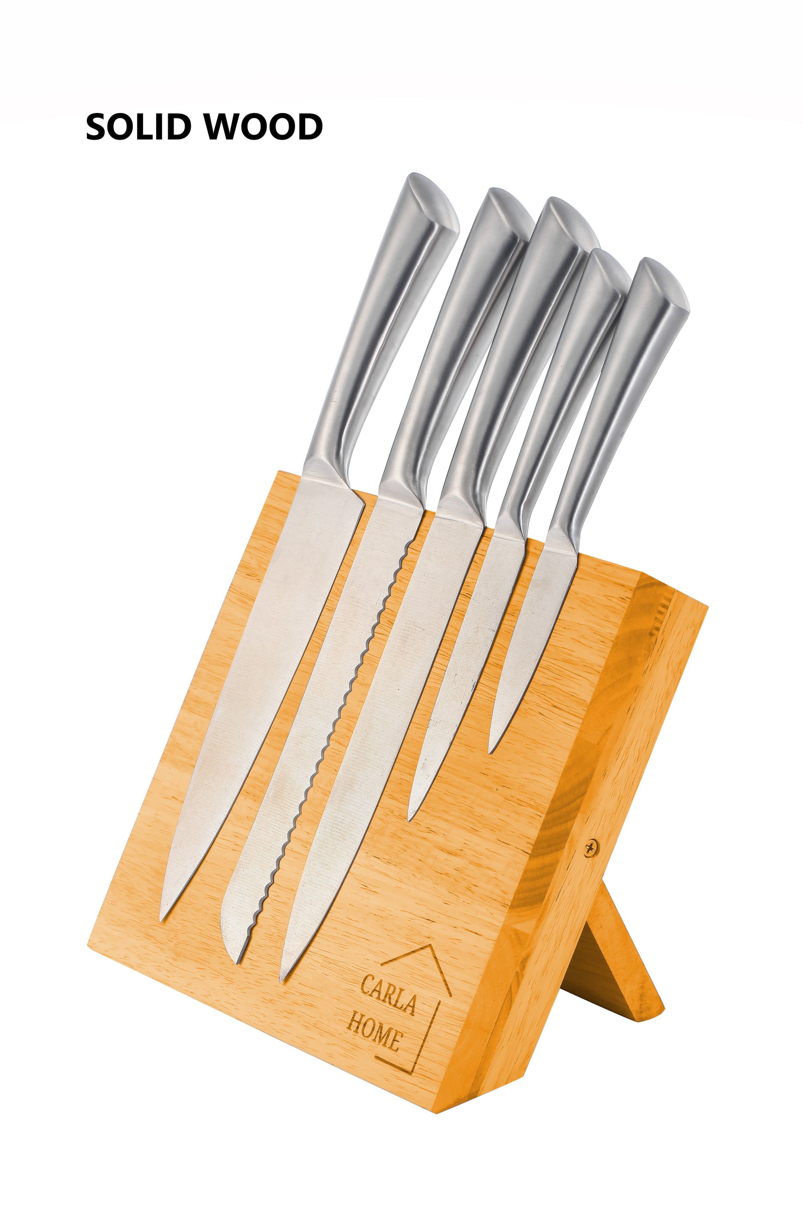 CARLA HOME Natural Bamboo Magnetic Knife Block Holder with Strong Magnets for Home Kitchen Storage & Organisation-1992735297133219843