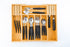 CARLA HOME Large Capacity Bamboo Expandable Drawer Organizer with Knife Block Holder for Home Kitchen Utensils-1992735295698767875