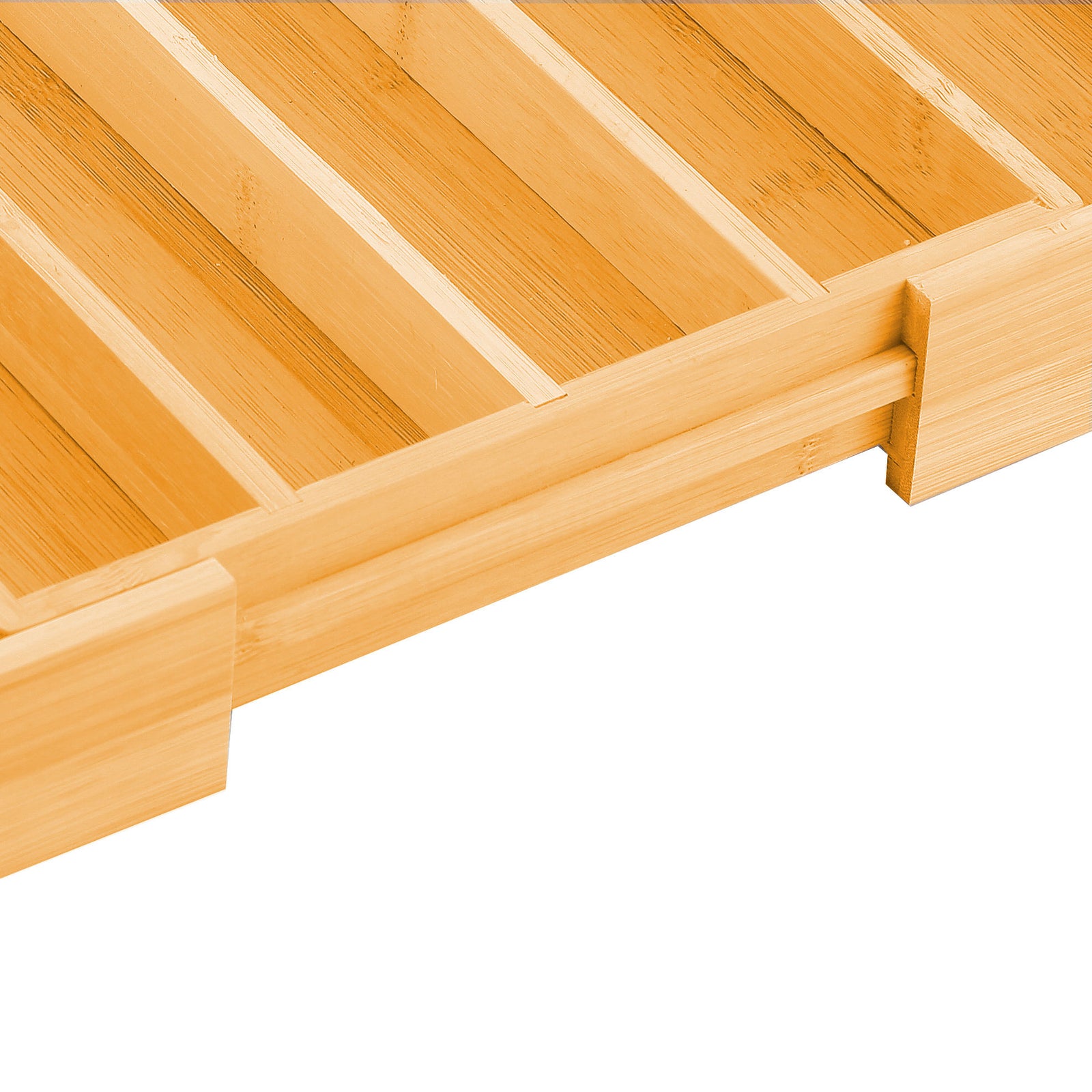 CARLA HOME Large Capacity Bamboo Expandable Drawer Organizer with Knife Block Holder for Home Kitchen Utensils-1992735295698767879