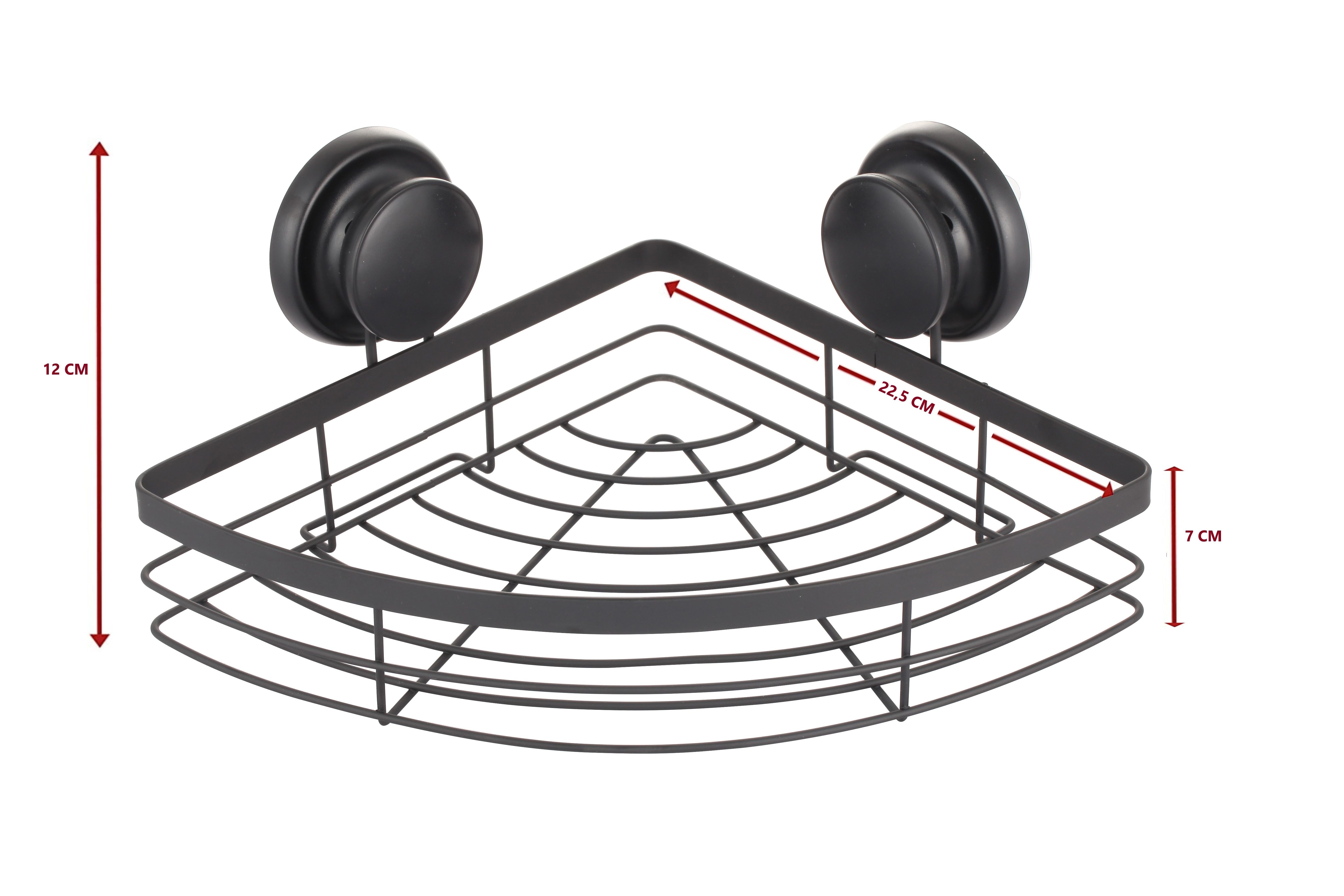 CARLA HOME  2 Pack Round Corner Shower Caddy Shelf Basket Rack with Premium Vacuum Suction Cup No-Drilling for Bathroom and Kitchen-1992735300270559237