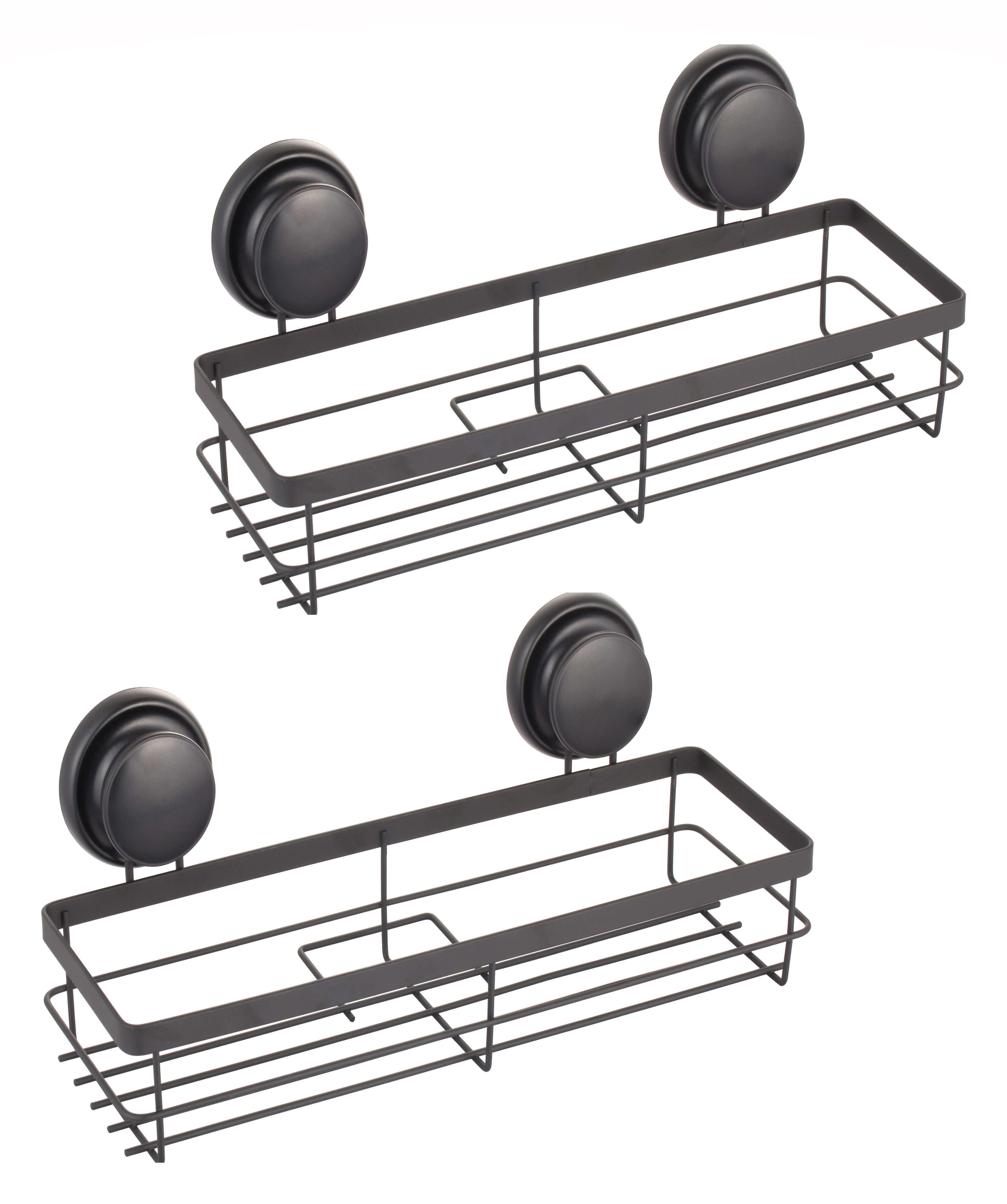CARLA HOME  2 Pack Rectangular Corner Shower Caddy Shelf Basket Rack with Premium Vacuum Suction Cup No-Drilling for Bathroom and Kitchen-1992735303034605568