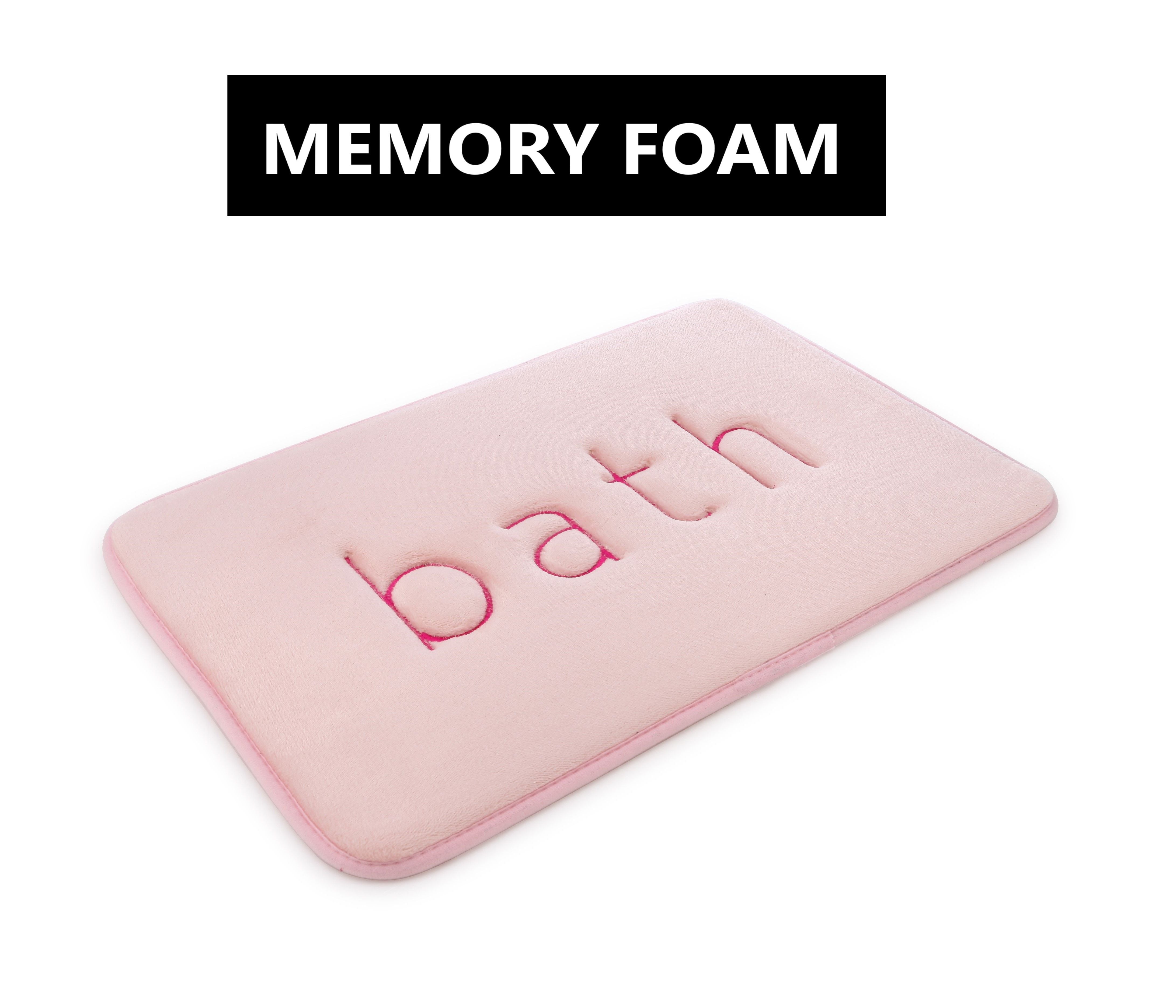 CARLA HOME Extra Thick Memory Foam & Super Comfort Bath Rug Mat for Bathroom (60 x 40 cm, Pink)-1992735299377172483