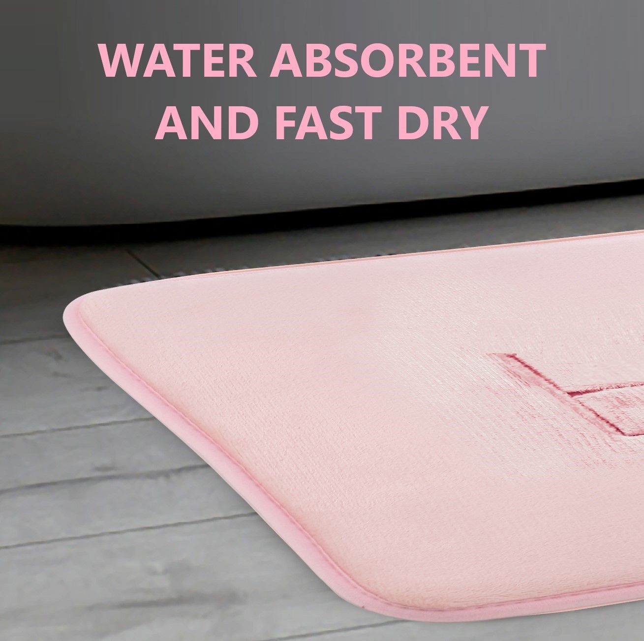 CARLA HOME Extra Thick Memory Foam & Super Comfort Bath Rug Mat for Bathroom (60 x 40 cm, Pink)-1992735299377172486