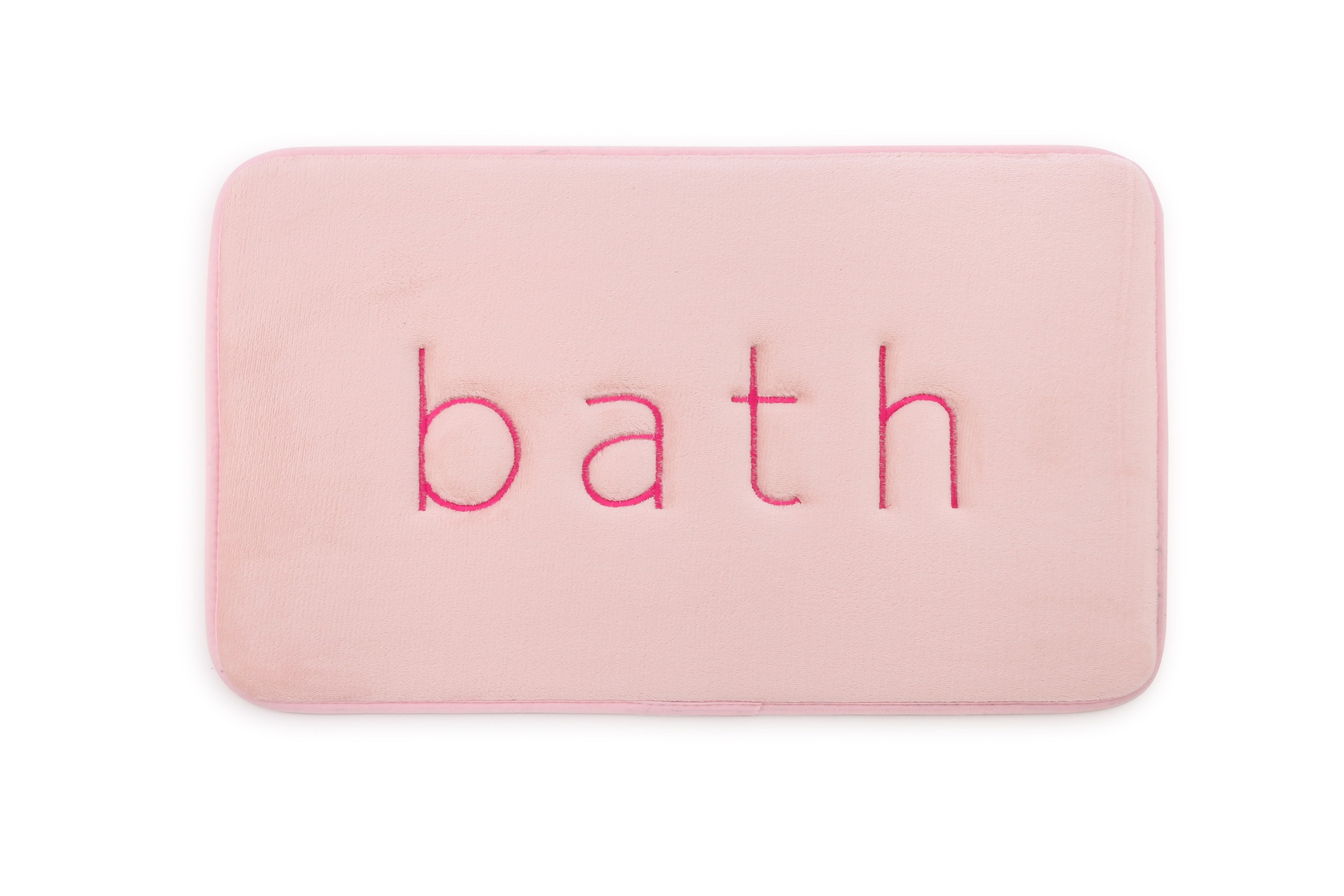 CARLA HOME Extra Thick Memory Foam & Super Comfort Bath Rug Mat for Bathroom (60 x 40 cm, Pink)-1992735299377172480