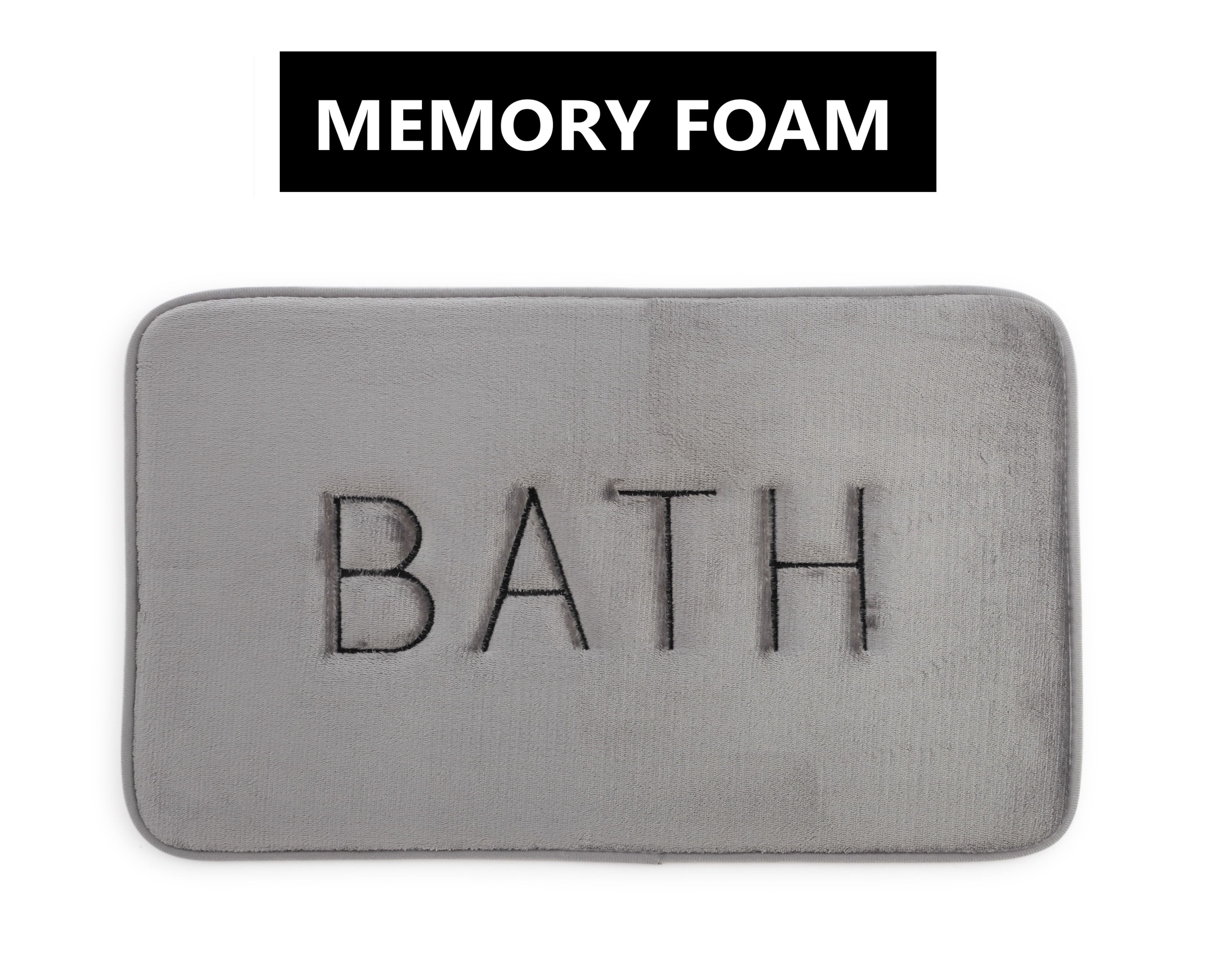 CARLA HOME Extra Thick Memory Foam & Super Comfort Bath Rug Mat for Bathroom (60 x 40 cm, Grey)-1992735299553333248