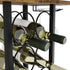 CARLA HOME Wine Rack Countertop Wooden & Metal Holder for 6 Bottles & 2 Glasses-1992735291244417028