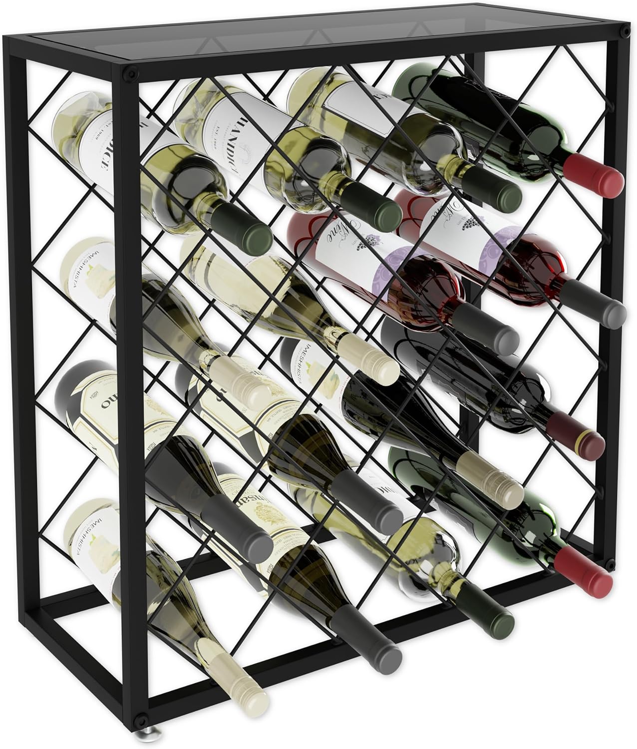 CARLA HOME Freestanding Metal Wine Rack for 25 Bottles-1992735287901556737