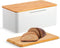 CARLA HOME Bread Bin with Bamboo Lid used as Chopping Board for Kitchen Countertop-1992735288803332096