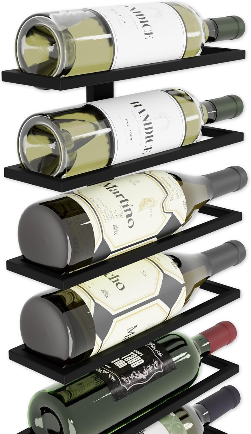 CARLA HOME Metal Wall Mount Wine Rack for Wine Bottles, Liquor, Champagne (Holds 10 Bottles)-1992735283359125505