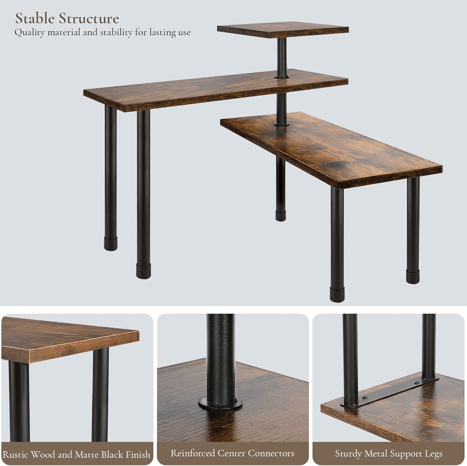 CARLA HOME 3-Tier Wooden Corner Shelf Kitchen Spice Rack Organiser Home Storage & Organisation-1992735294058795011