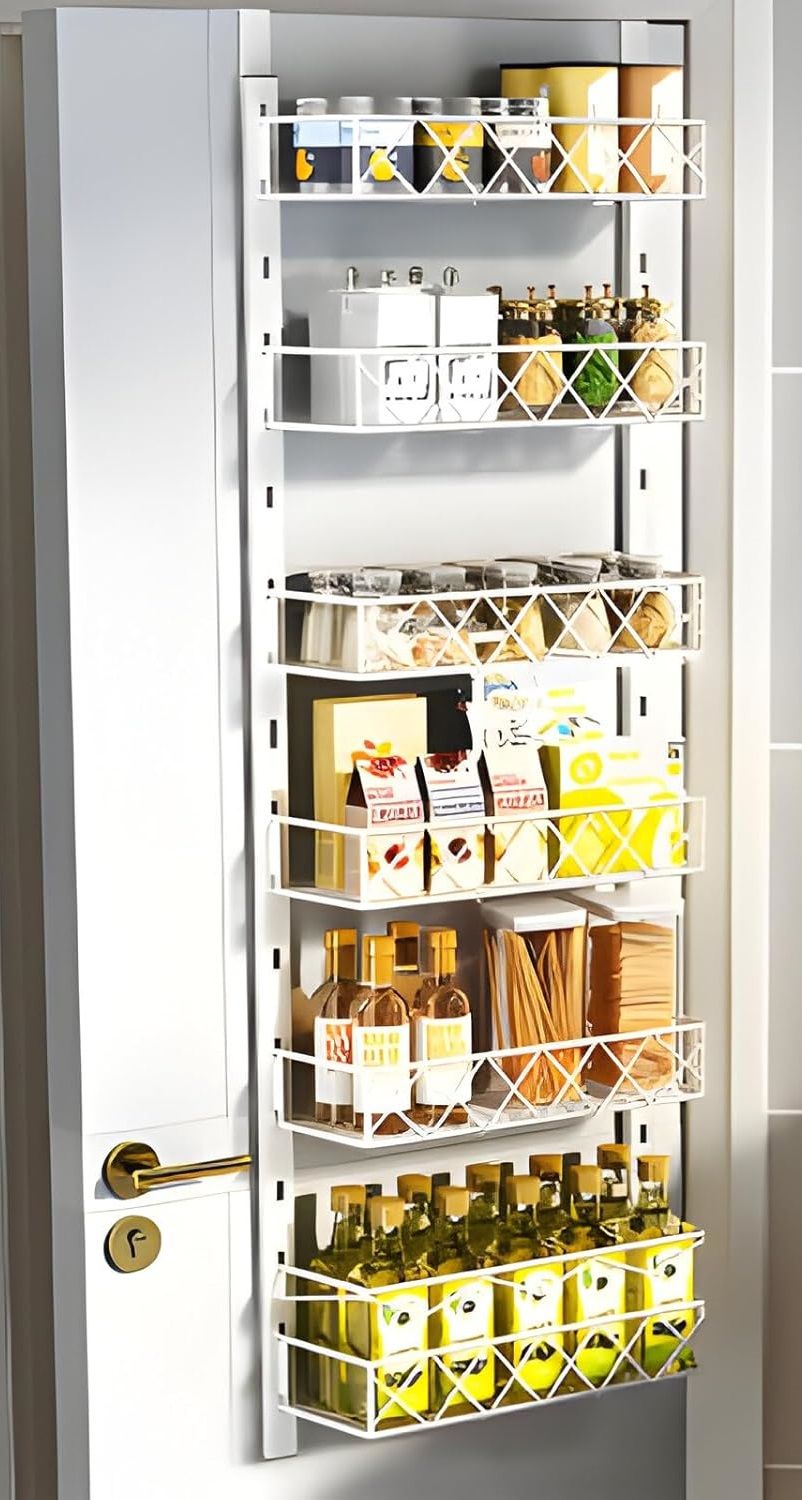 CARLA HOME 6 Tier Adjustable Baskets Over Door Pantry Organiser for Home Kitchen-1992735283900190721