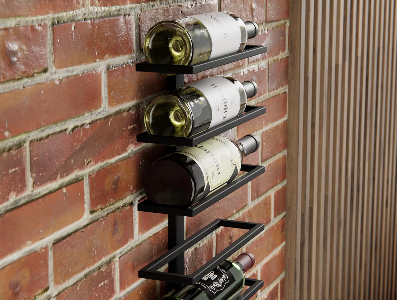 CARLA HOME Set 2 Pcs Metal Wall Mount Wine Rack for Wine Bottles, Liquor, Champagne (Holds 10 Bottles)-1978962251868147714