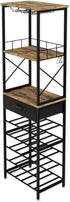 CARLA HOME Freestanding Wine Rack for 20 Bottles with Wood Countertop and Sturdy Metal Frame-1992735288069328899