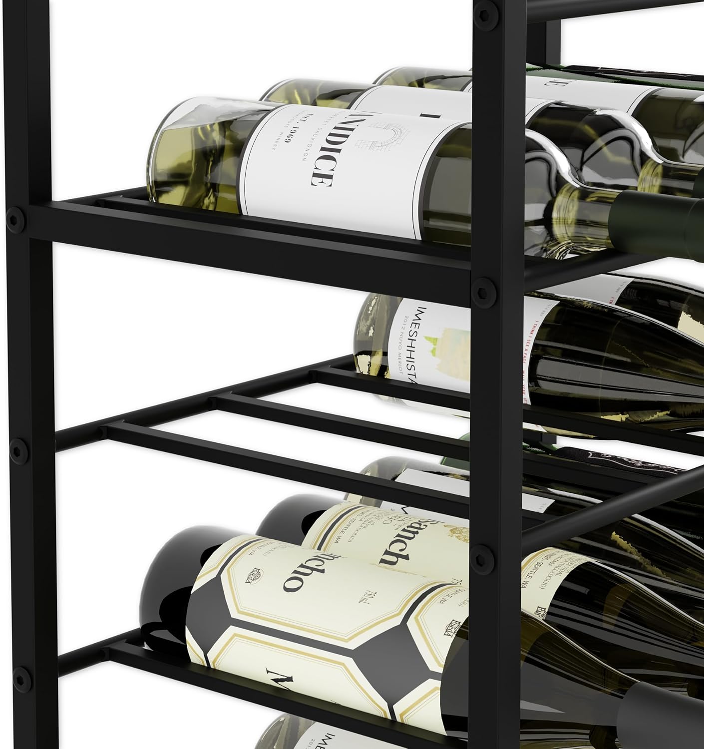 CARLA HOME Freestanding Wine Rack for 20 Bottles with Wood Countertop and Sturdy Metal Frame-1992735288069328904