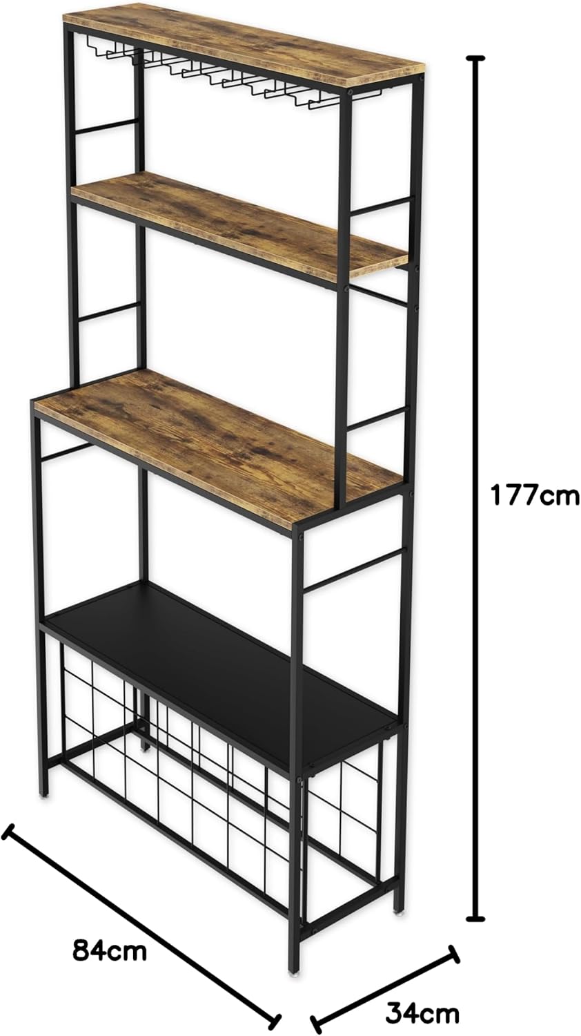 CARLA HOME Large Wine Rack for 20 Bottles with Wood Countertop and Sturdy Metal Frame-1992735289159847945