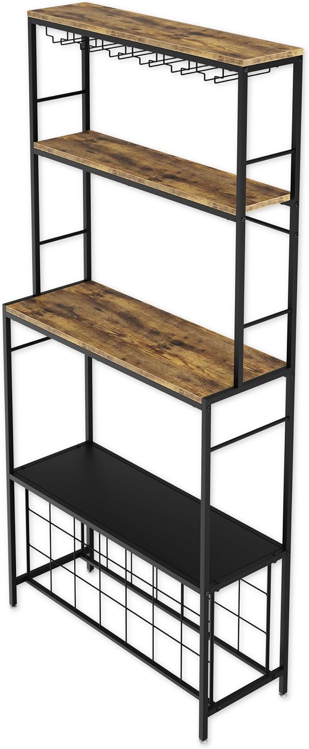 CARLA HOME Large Wine Rack for 20 Bottles with Wood Countertop and Sturdy Metal Frame-1992735289159847937