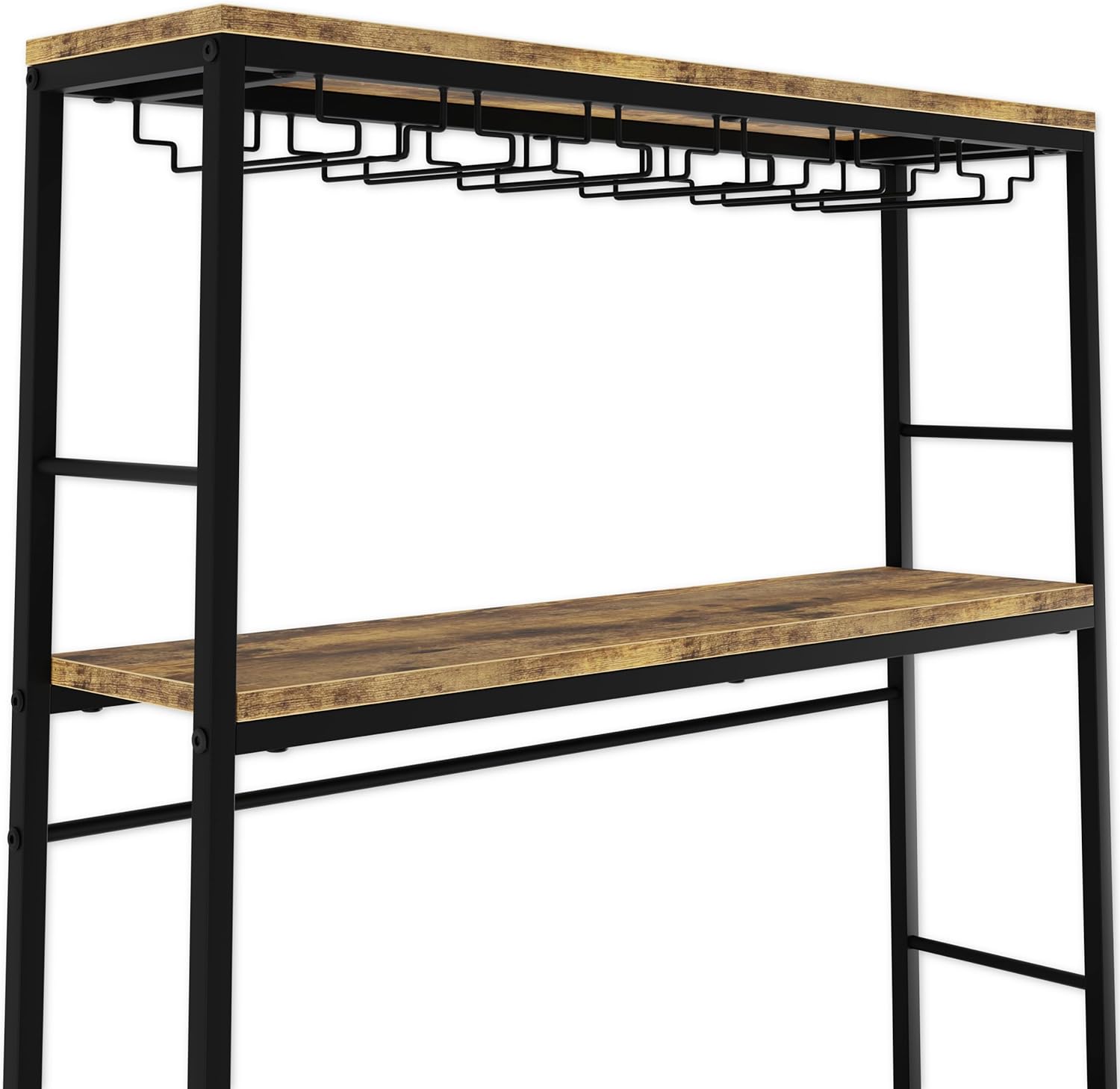 CARLA HOME Large Wine Rack for 20 Bottles with Wood Countertop and Sturdy Metal Frame-1992735289159847944