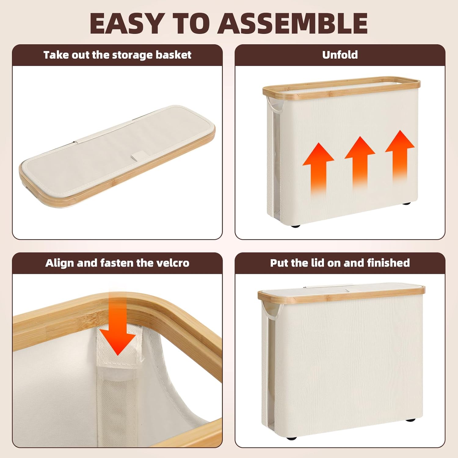 CARLA HOME Toilet Paper Storage Basket Holds Up to 12 Rolls with Bamboo Lid and Handle for RV Closet (White)-1992735297825280006