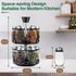 CARLA HOME Rotating Spice Rack Organizer with 16 Glass Jars for Kitchen Seasoning and Herb Storage-1992735291793870849