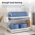 CARLA HOME 2-Tier Dish Drying Rack with Drainage Tray, Utensil Holder, Cup Hooks & Cutting Board Rack for Kitchen (White)-1992735296239833095