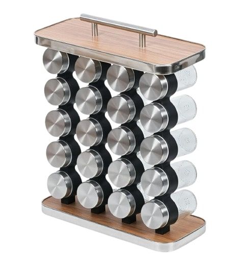 CARLA HOME 20-Jar Spice Rack Organizer Storage for Kitchen Countertop or Cabinet-1992735301285580800