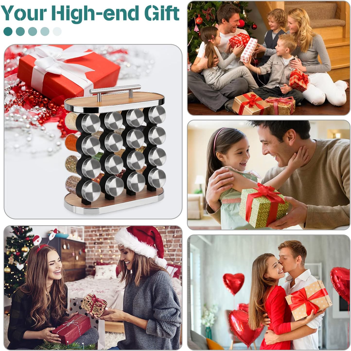 CARLA HOME 20-Jar Spice Rack Organizer Storage for Kitchen Countertop or Cabinet-1992735301285580808