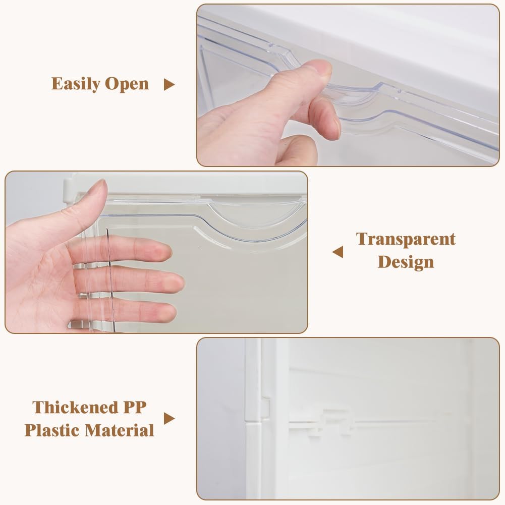 CARLA HOME 3-Tier Stackable Shoe Storage Box Organizer with Clear Door for Closet, Entryway or Cabinet-1992735295149314052