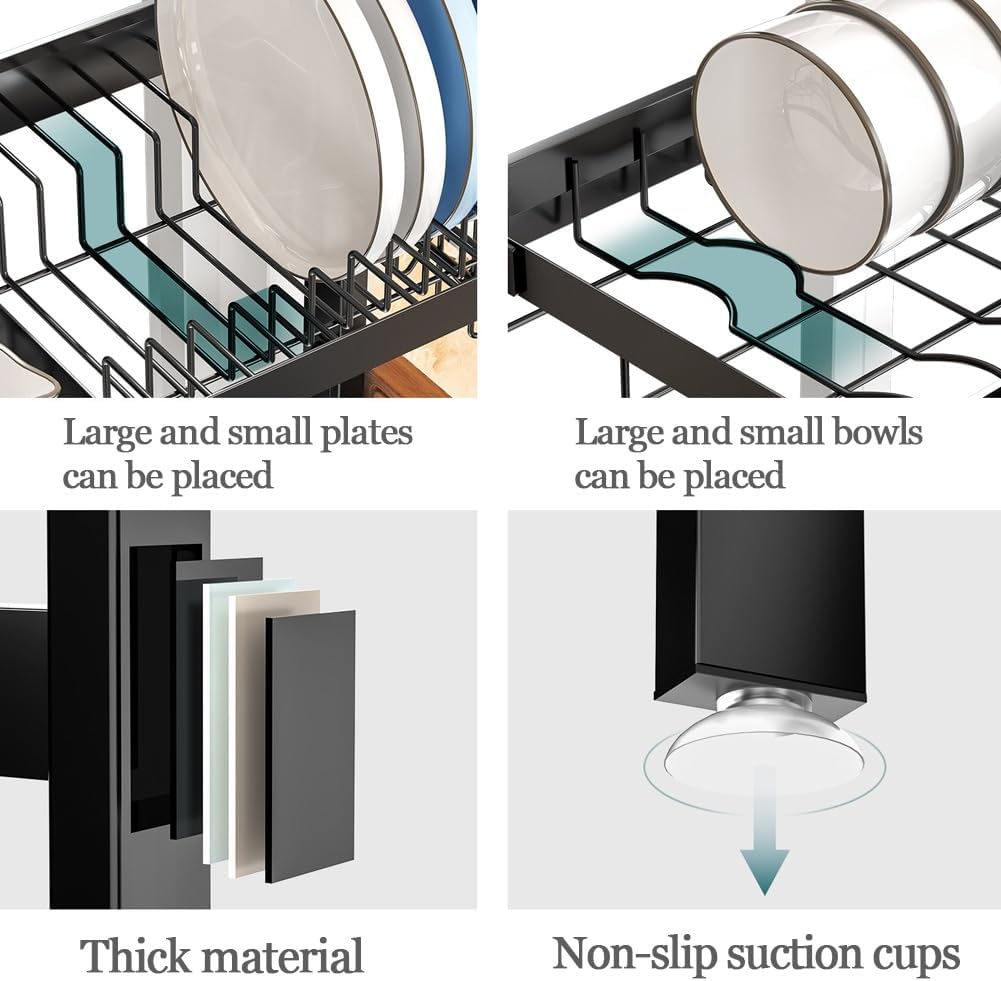 CARLA HOME Adjustable Over the Sink Dish Drying Rack with Utensil Holder, Hooks & Cutting Board Rack for Kitchen Counter Storage-1992735294436282371