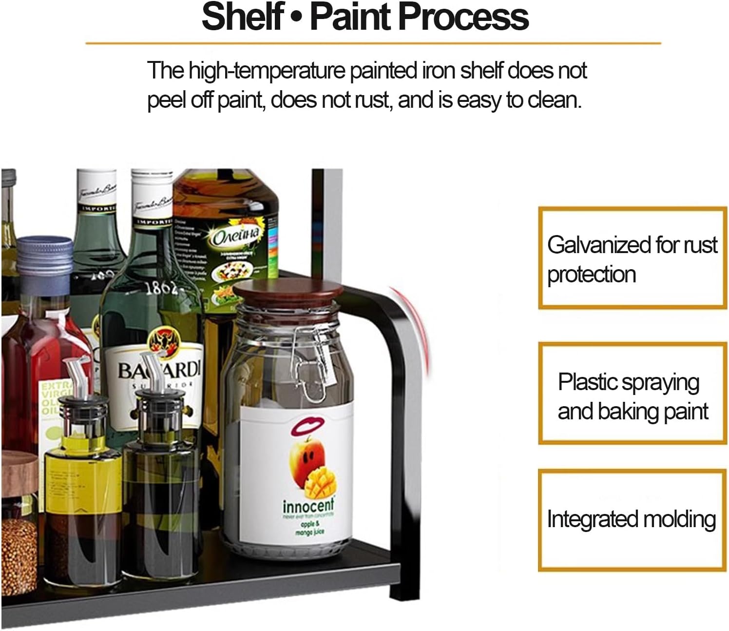 CARLA HOME 2-Tier Wooden Kitchen Countertop Spice Rack for Storage of Condiments, Oils, Jars & Seasoning Bottles-1992735296944476166