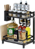 CARLA HOME 2-Tier Kitchen Spice Rack Organizer Storage Shelf for Condiments, Oil Bottles, Utensils, Cutting Board & More-1992735302300602368