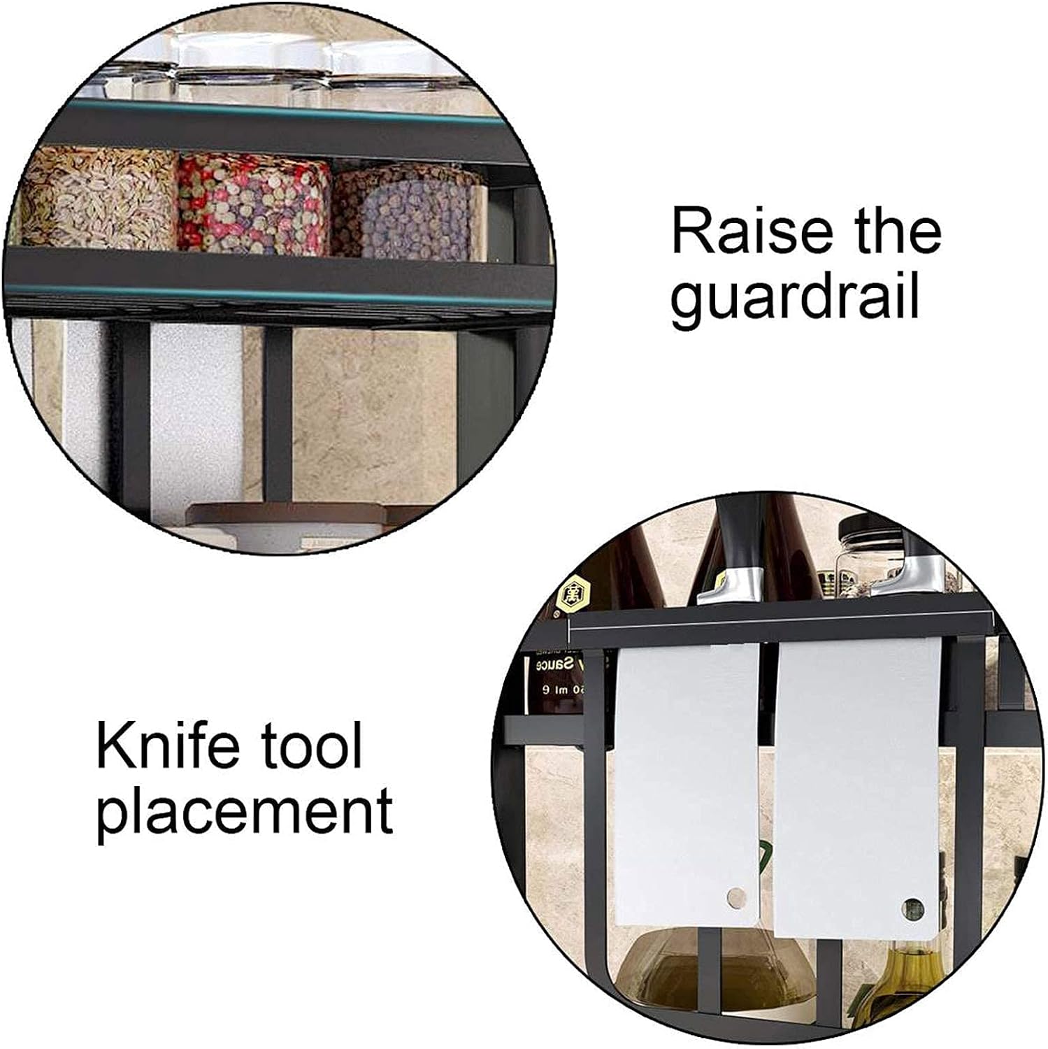 CARLA HOME 2-Tier Kitchen Spice Rack Organizer Storage Shelf for Condiments, Oil Bottles, Utensils, Cutting Board & More-1992735302300602372