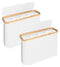 CARLA HOME 2 Pack Toilet Paper Storage Basket Holds Up to 12 Rolls with Bamboo Lid and Handle for RV Closet (White)-1978962263985491968