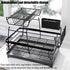 CARLA HOME 2-Tier Dish Drying Rack for Kitchen Counter with Drainboard, Utensil Holder, Cup Rack & Cutlery Organizer-1992735293530312709