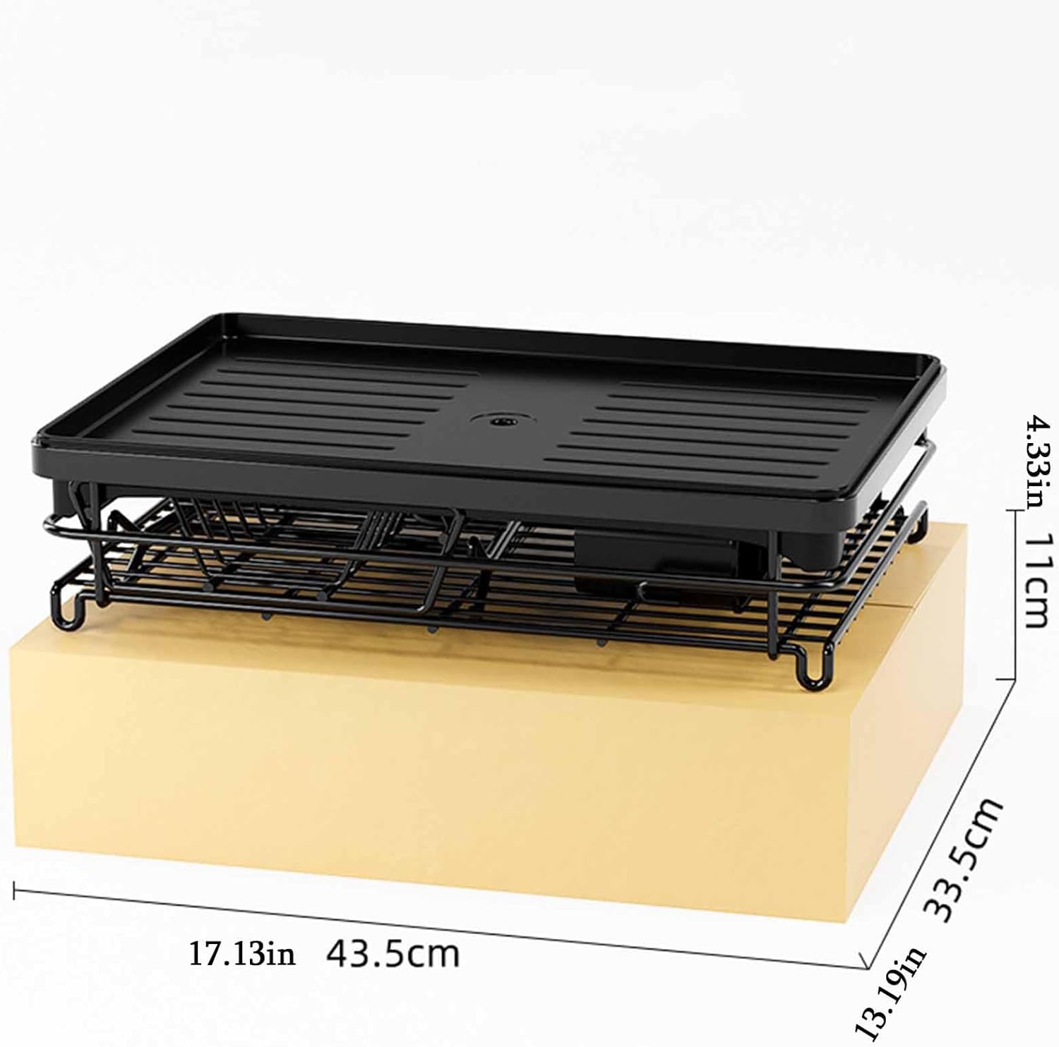 CARLA HOME 2-Tier Dish Drying Rack for Kitchen Counter with Drainboard, Utensil Holder, Cup Rack & Cutlery Organizer-1992735293530312711