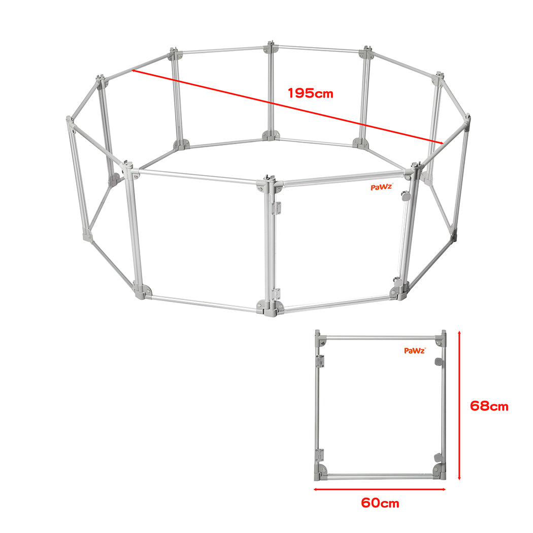 Pet Playpen Transparent Acrylic Clear Folding Dog Fence Kennel 10 Panel