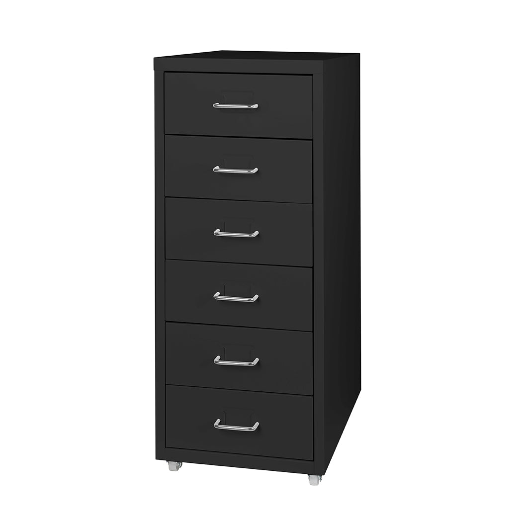 Levede 6 Drawer Office Cabinet Drawers Black-1864184250849431552
