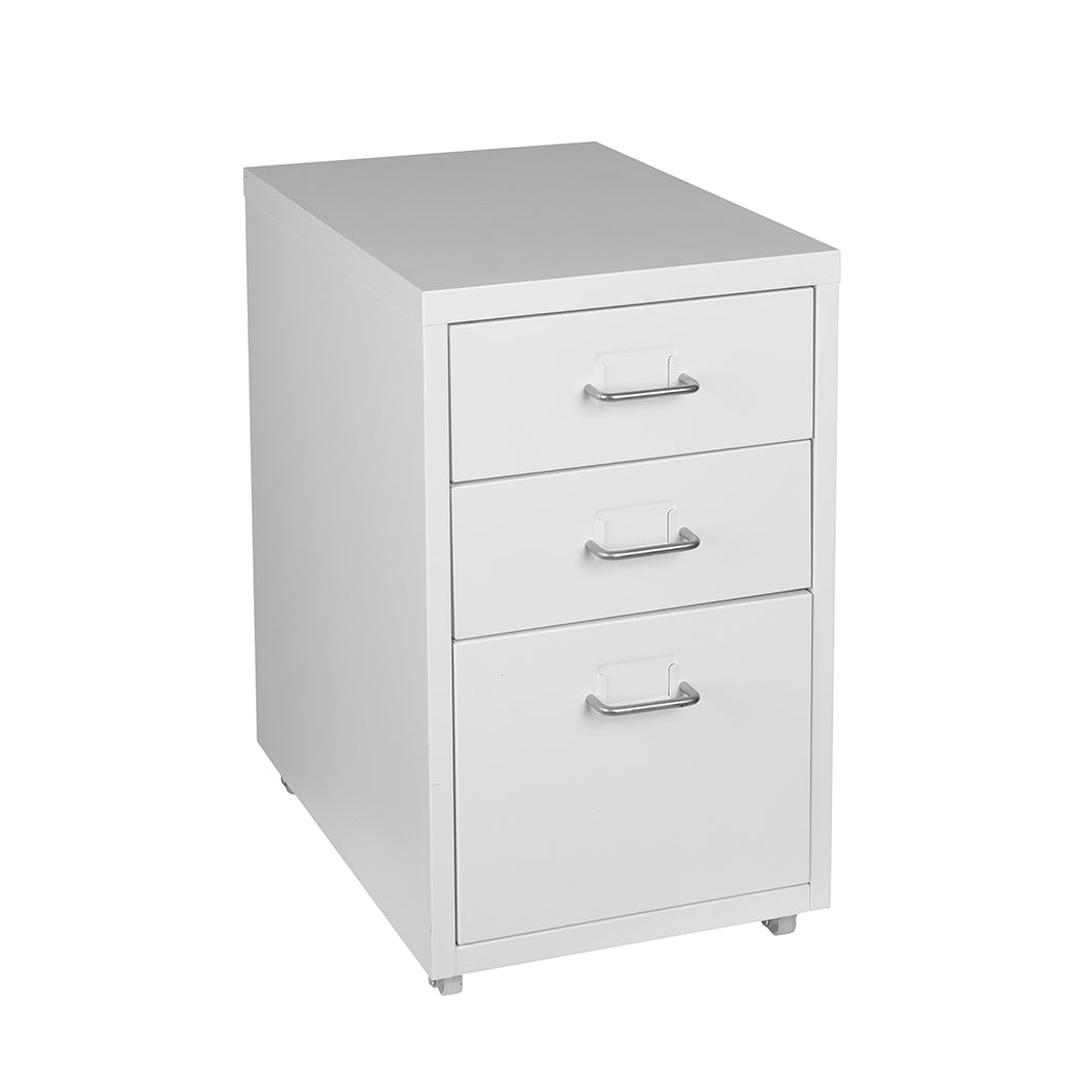 Levede 3 Drawer Office Drawers Cabinet White-2018816800573231105