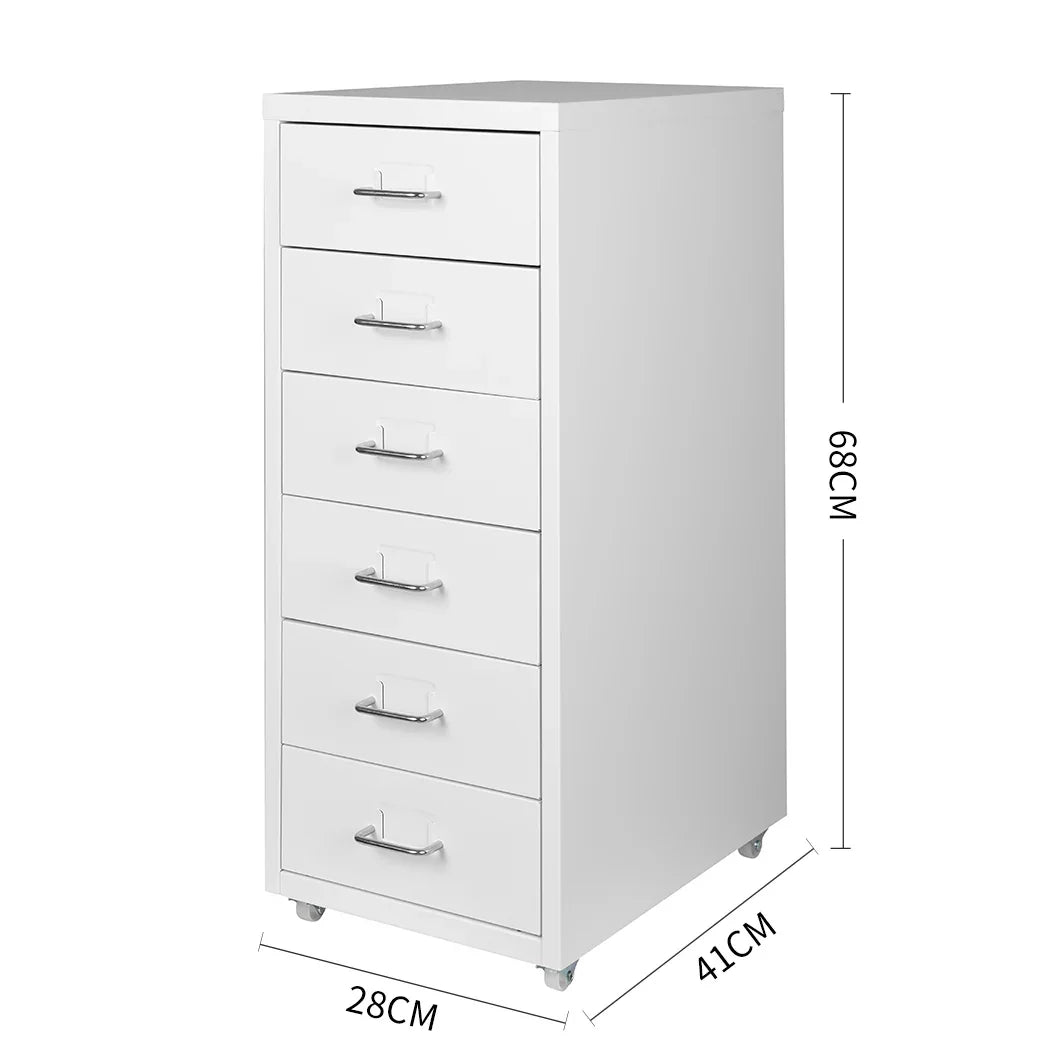 Levede 6 Drawer Office Cabinet Drawers White-2018816811138682882
