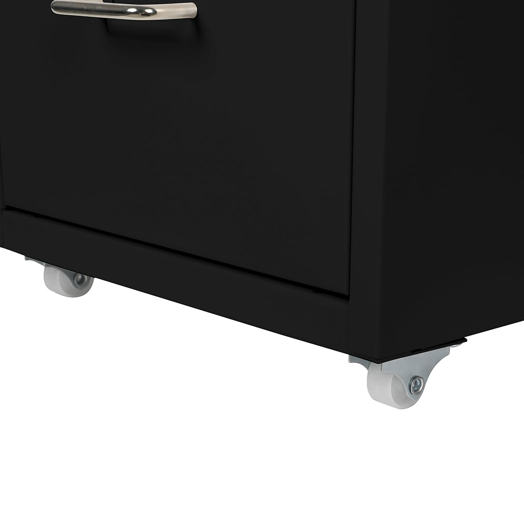 Levede 4 Drawer Office Drawers Cabinet Black-1864184249947656196