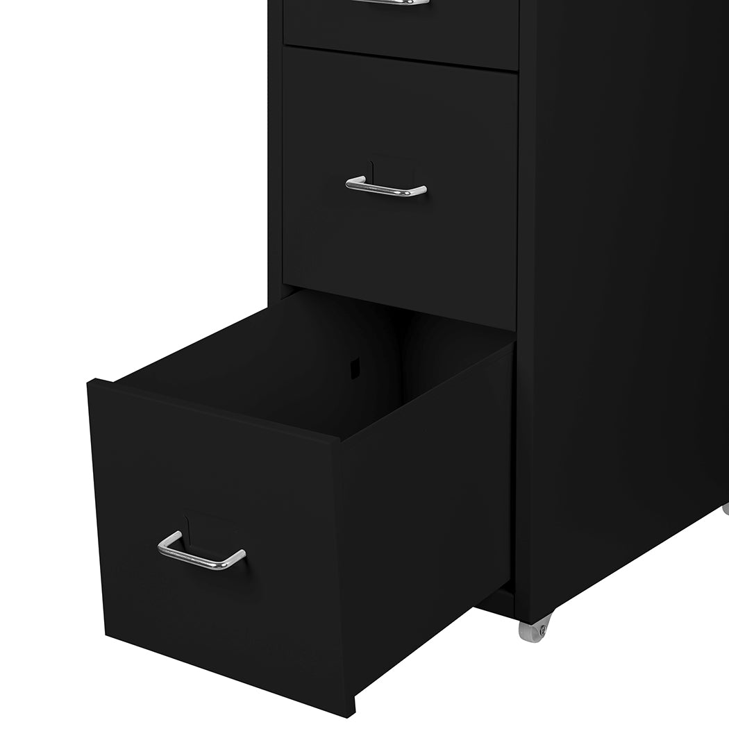 Levede 4 Drawer Office Drawers Cabinet Black-1864184249947656198