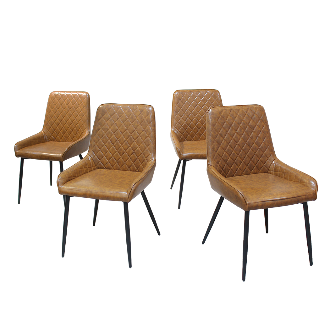 Dining Chairs x 8 Padded Seat PU Faux Leather-1975420364104273928