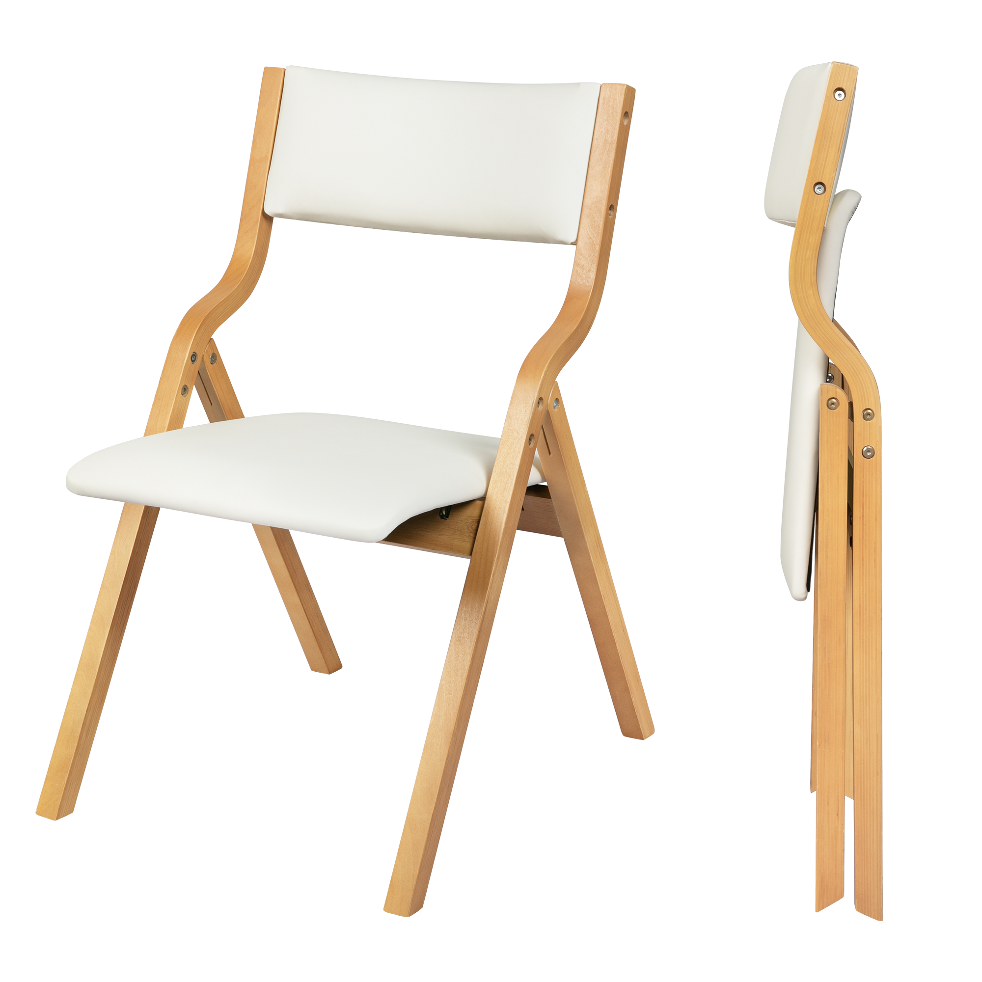Levede 6x Dining Chairs Foldable PU Beige-1975420358072864776